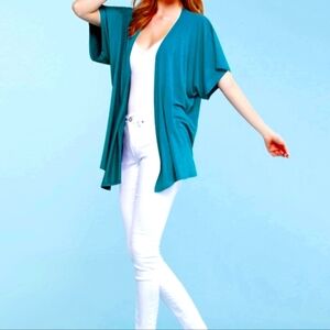 Made by Johnny Womens Short Sleeve Open Front Loose Kimono Style Cardigan